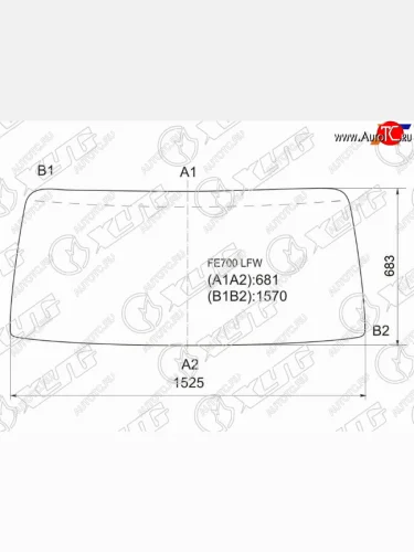 Стекло лобовое Mitsubishi Fuso Canter FE7 02-12 XYG FE700 LFW