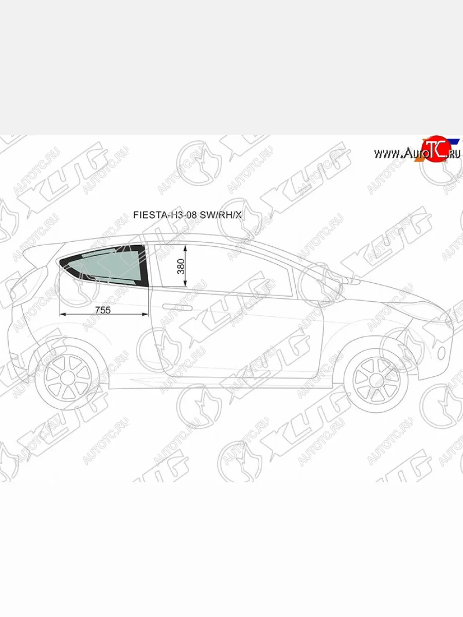 Стекло кузова (собачник) заднее правое FORD FIESTA 3D 08- XYG FIESTA-H3-08 SW/RH/X, fiestah308swrhx<h2>Заявлена применимость к автомобилям:</h2><ul><li>FORD FIESTA 08- 3D</li></ul> XYG FIESTA-H3-08 SW/RH/X  в Воронеже Воронежской области