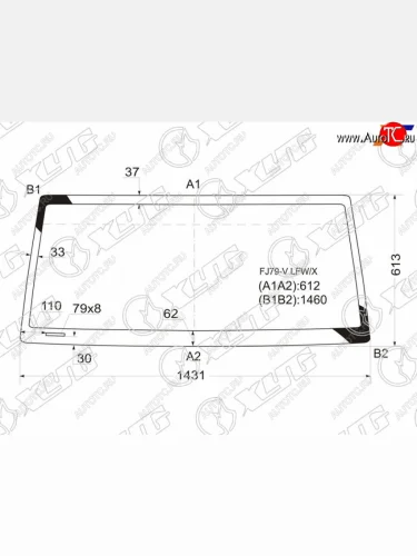 Стекло лобовое Toyota Land Cruiser 80- XYG FJ79-V LFW/X