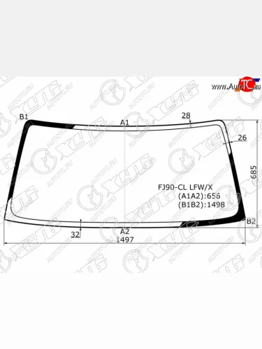 Стекло лобовое Toyota Land Cruiser Prado (J90) 96-02 XYG FJ90-CL LFW/X
