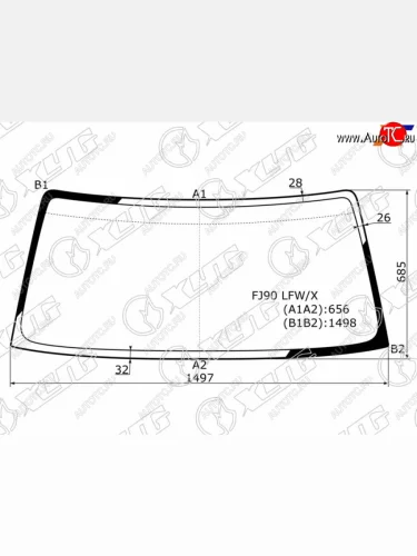 Стекло лобовое Toyota Land Cruiser Prado (J90) 96-02 XYG FJ90 LFW/X