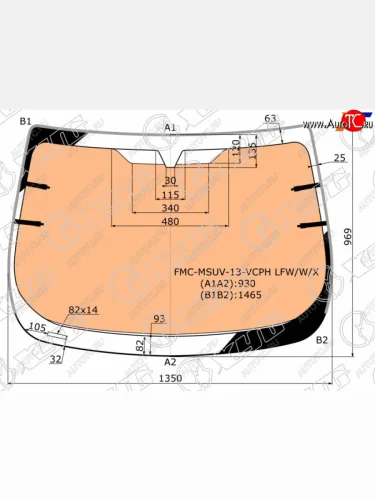 Стекло лобовое (Обогрев полный Молдинг) Ford EcoSport 14-23 XYG FMC-MSUV-13-VCPH LFW/W/X