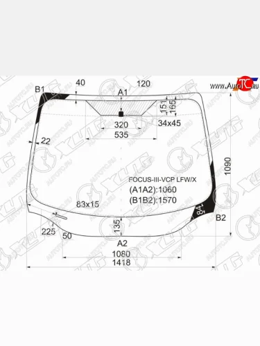 Стекло лобовое Ford Focus 10-19 XYG FOCUS-III-VCP LFW/X