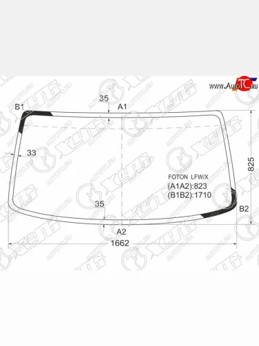 Стекло лобовое Foton Ollin BJ 1033 05-  Ollin BJ 1039 05-  Ollin BJ 1041 05-  Ollin BJ 1049 05- XYG FOTON LFW/X