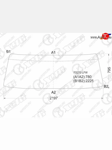 Стекло лобовое (В резинку) Hino Dolphin FS270 81- XYG FS270 LFW