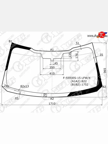 Стекло лобовое Ford F150 14-20  F250 16-19 XYG F-SERIES-15 LFW/X