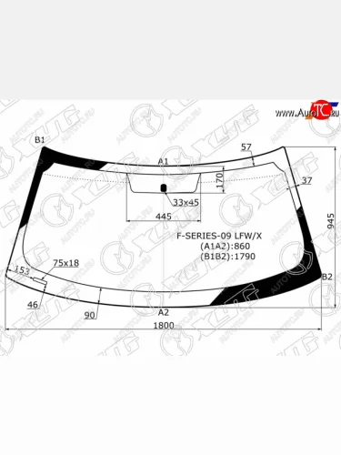 Стекло лобовое Ford F150 09-14 XYG F-SERIES-09 LFW/X