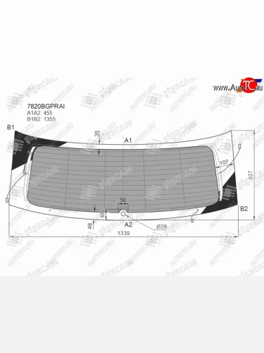 Стекло заднее (Затемненное Обогрев Антенна ТЕМНО-ЗЕЛЕНОЕ!!!) Skoda Kodiaq 16- SISECAM 7820BGPRAI