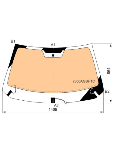 Стекло лобовое (Обогрев полный) Renault Duster 21- SISECAM 7306AGSH1C