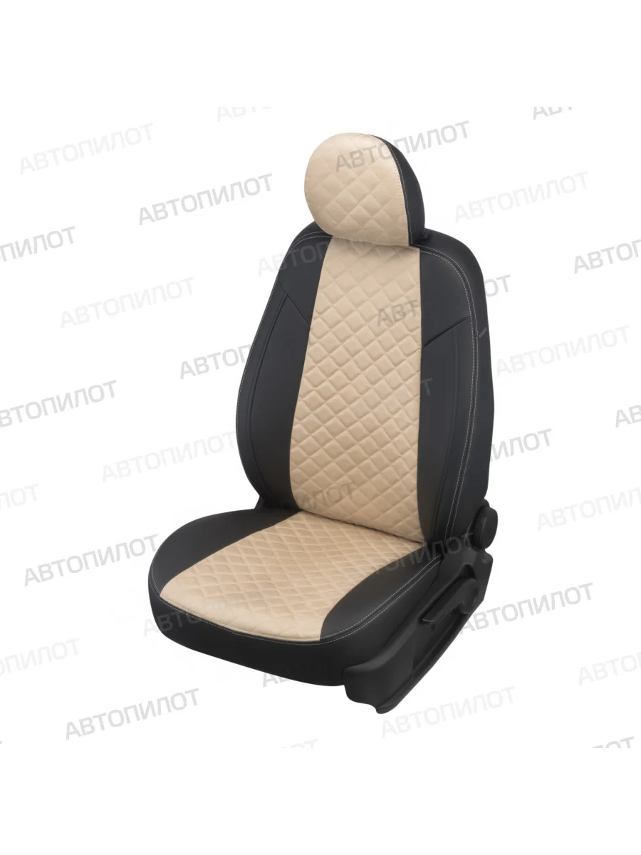 Комплект чехлов сидений (экокожа/алькантара) Автопилот Ромб  Mazda 3/Axela (2009-2013) BL (черный/бежевый)  в Самаре Самарской области