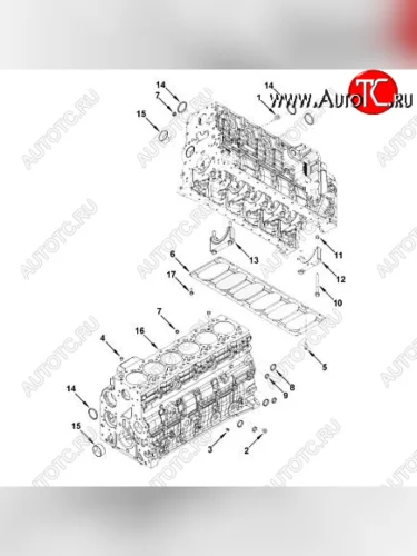 Блок цилиндров 6ISBe, 6ISDe V=6.7 4955412 С CUMMINS 00032