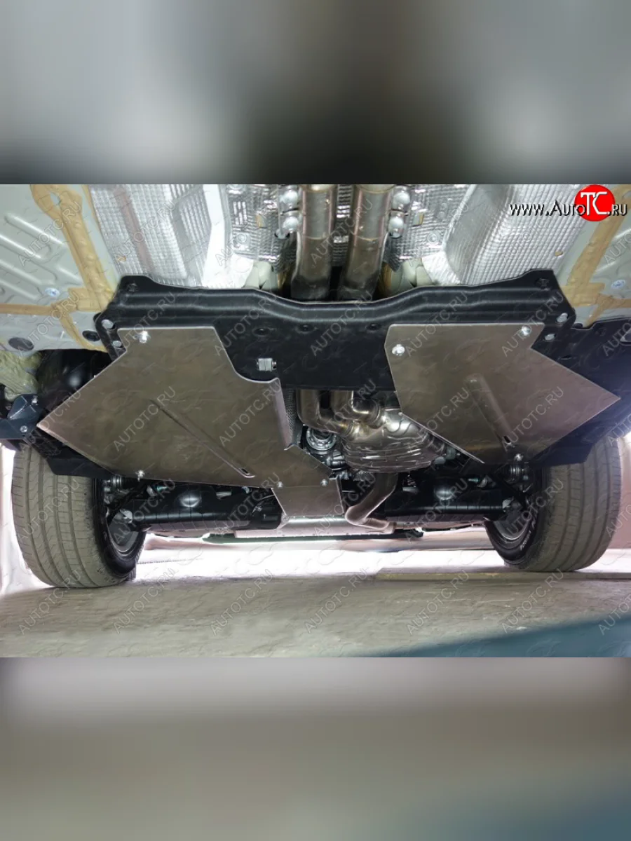 Защита топливного бака (2 шт., не устанавливается без ZKTCC00148) TCC Audi Q7 4M дорестайлинг (2015-2020) (алюминий 4 мм)  в Воронеже Воронежской области