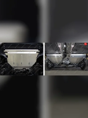 Защиты комплект (алюминий) 4мм (картер и кпп, бак 2шт.) Volkswagen Tiguan 2017-