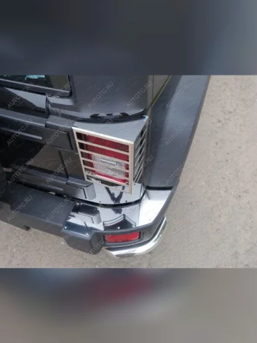 Защита задних фонарей (шлифованная) Jeep Wrangler 3D (3.6, JK) 2006-2018