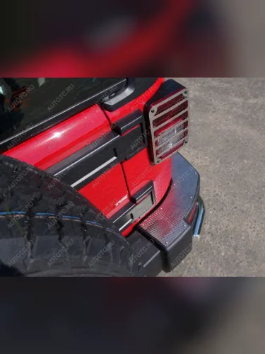 Накладки на задние фонари (шлифованные) Jeep Wrangler 5D (3.6, JK) 2006-2018