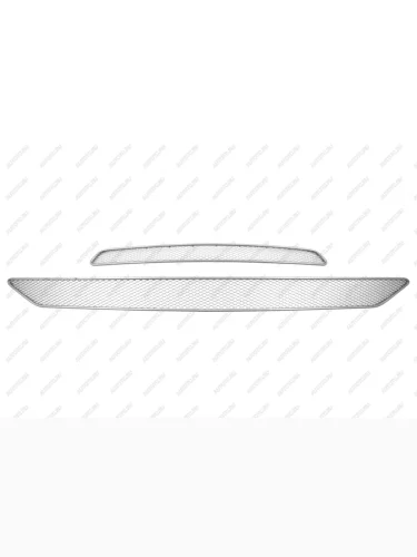 Сетка на бампер внешняя для MITSUBISHI Eclipse Cross 2018-2020, 2 шт., хром, 15 мм  Митсубиси Эклипс Кросс Arbori 01-381418-152