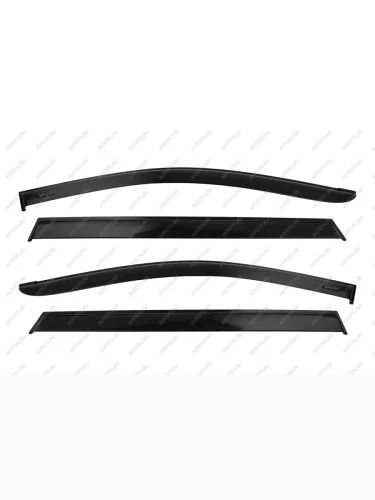 Дефлекторы окон Vinguru NISSAN Pathfinder 2012-2017, 2016-2020 накладныескотч к-т 4 шт. литьевой поликарбонат  Ниссан Патфайндер Vinguru afv90734