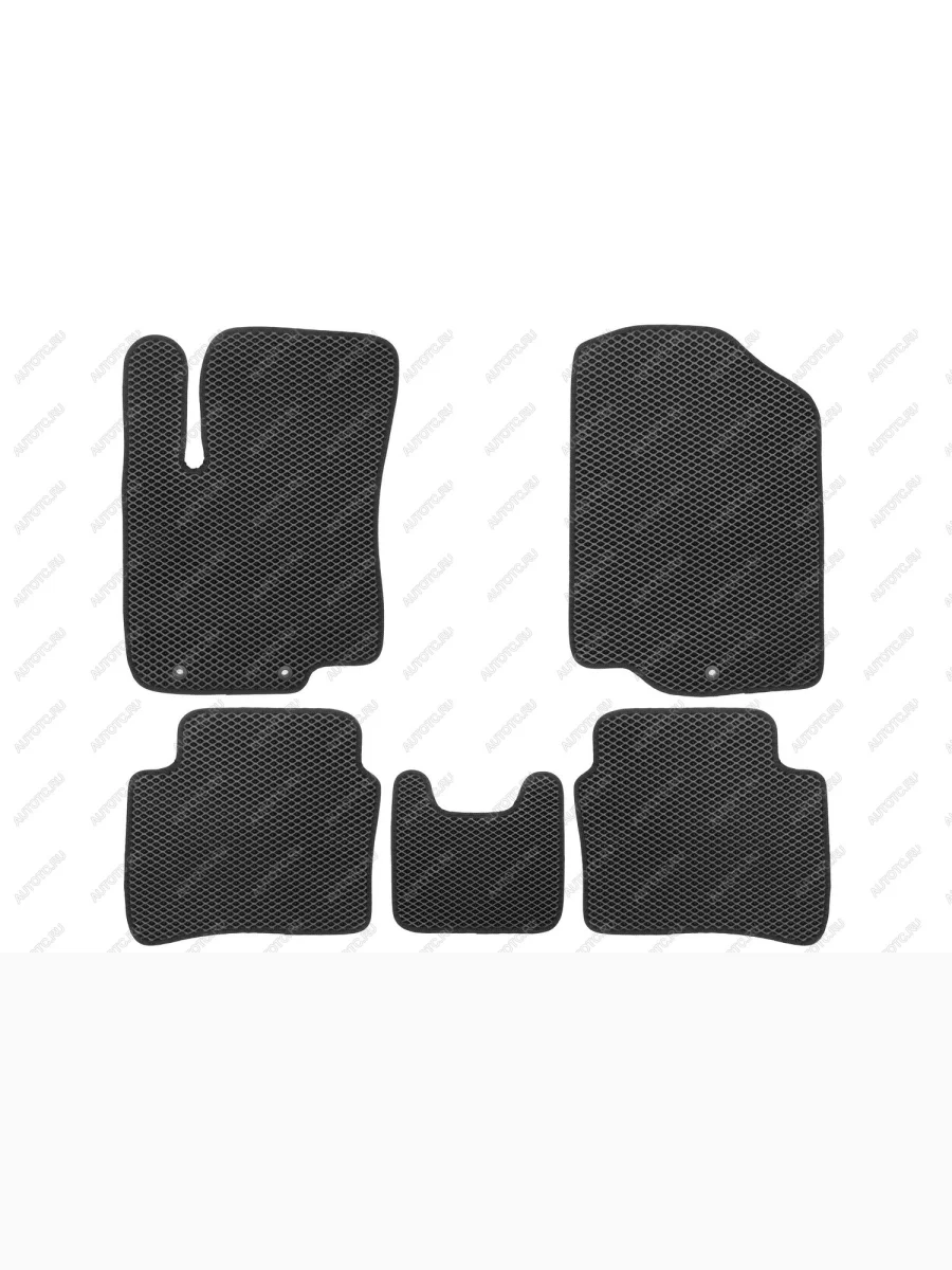 Коврики в салон EVA подходят для HYUNDAI Solaris (I, Ir) 2010-2017  KIA Rio (III, IIIr) 2011-2017 (черная окантовка), 5шт.  Хендай Солярис Klever eva.b.0502503922110k  в Самаре Самарской области