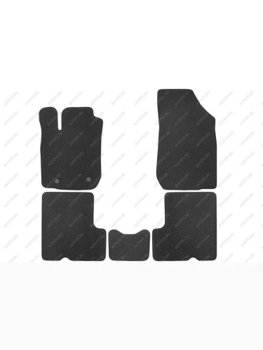 Коврики в салон EVA подходят для RENAULT Logan (I, Ir) 2004-2015, Sandero (I) 2009-2014, LADA Largus (I, Ir) 2002-2020(черная окантовка), 5шт.  Рено  Klever eva.b.0504102522110k