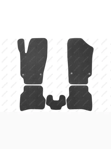 Коврики в салон EVA подходят для подходят для VOLKSWAGEN Polo V, Vr,  2009-2020 (черная окантовка), 5шт.  Фольксваген Поло Klever eva.b.0505102822110k