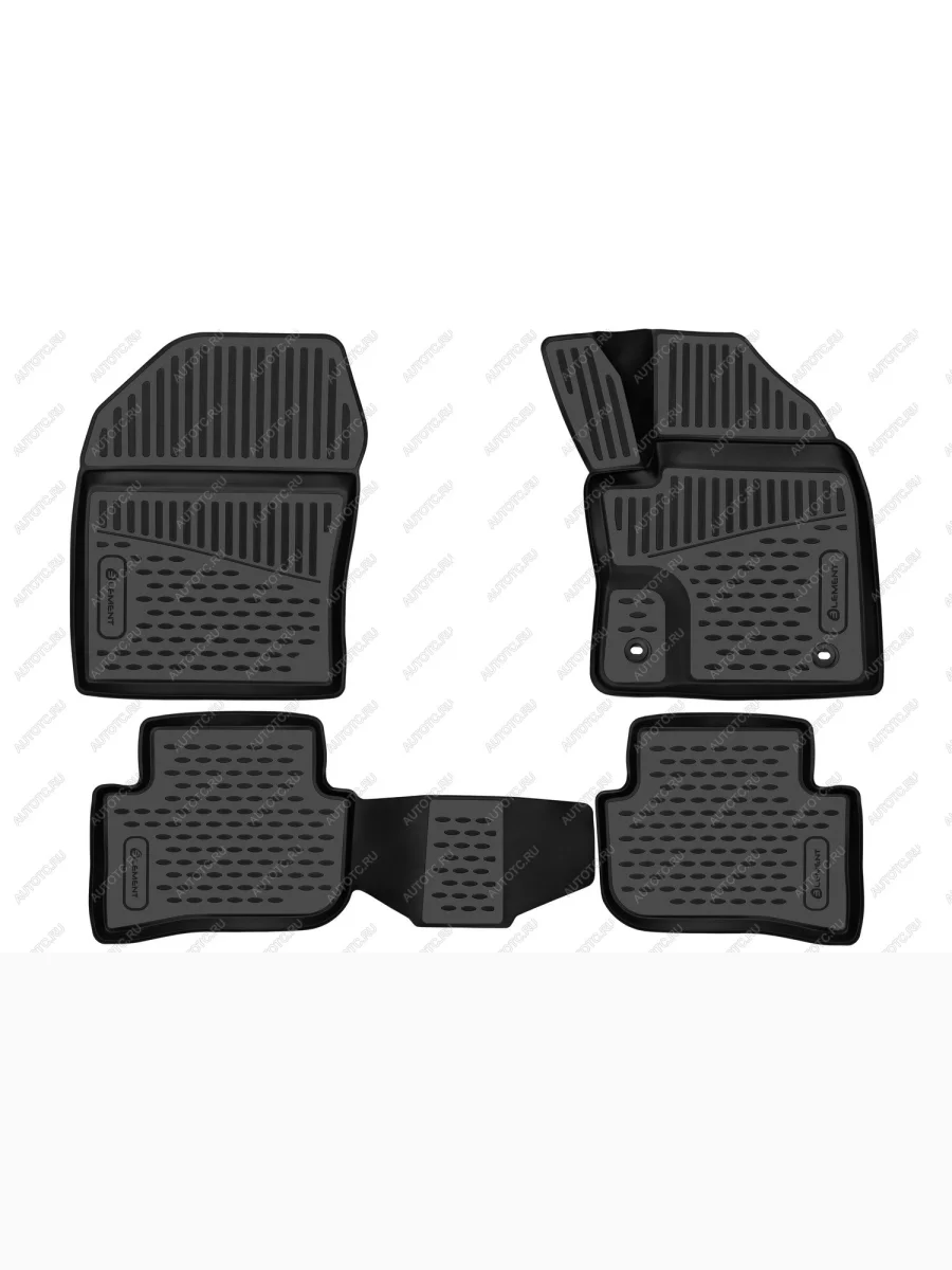 Коврики 3D в салон (полиуретан) 4WD Element  Toyota C-HR (2016-2019) NGX10, ZGX10 (черные)  в Керчи Республика Крым