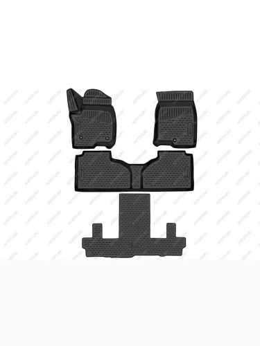 Коврики 3D в салон (раздельные сид. 2 ряда) Element (черные) Chevrolet Tahoe  GMT T1XX (2019-2022)  