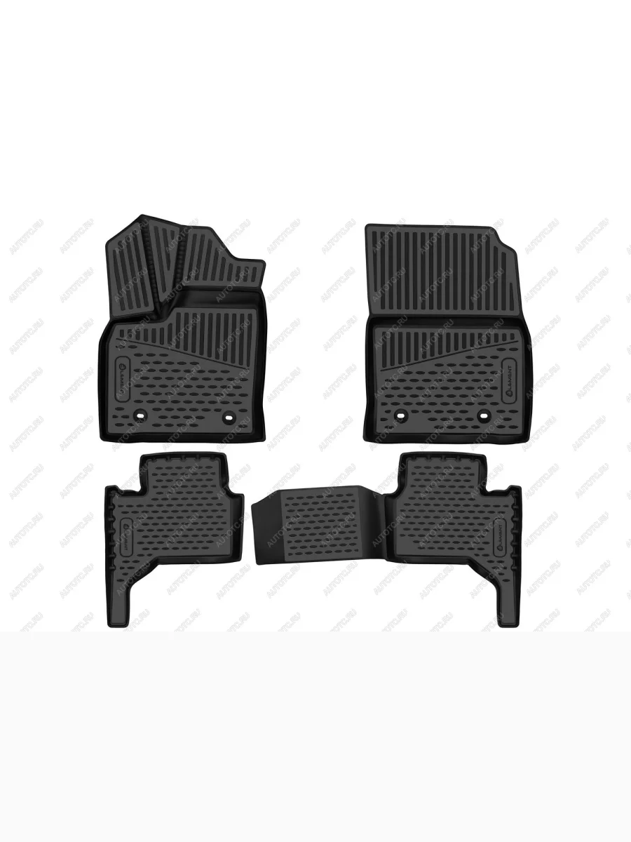 Коврики 3D в салон (полиуретан)(цельные сиденья, 2 ряда, 5 мест) Element  Lexus LX600 (2021-2022) J310 (черные)  в Керчи Республика Крым