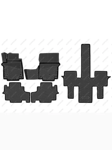 Коврики 3D в салон (полиуретан)(7 мест) Element (черные) Hyundai Staria  US4 (2021-2022)