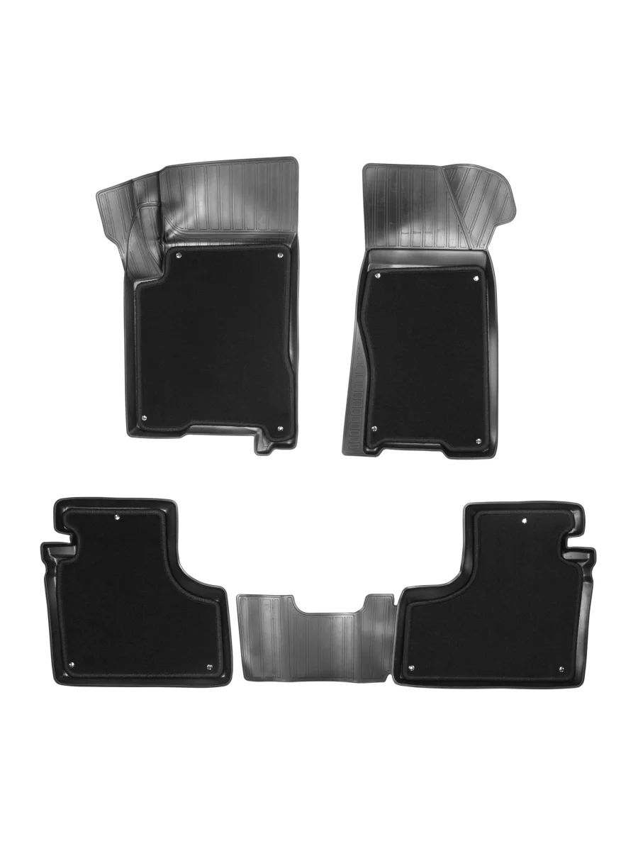 Коврики салонные комбинированные (со съемной текстильной вставкой) Unidec Chevrolet Niva 2123 рестайлинг (2009-2020) (черные)  в Керчи Республика Крым