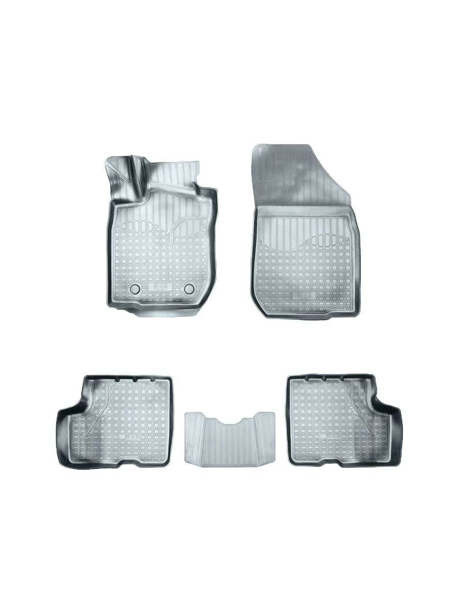 Комплект ковриков в салон (7 мест) Norplast Unidec  Лада ВАЗ Ларгус (2021-2025) (серый)  в Самаре Самарской области