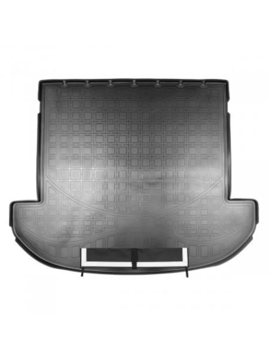 Коврик в багажное отделение с текстильным фартуком (7 мест, длинный) Norplast Unidec Hyundai Santa Fe TM дорестайлинг (2018-2021) (черный)  в Керчи Республика Крым