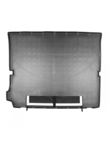 Коврик в багажное отделение с текстильным фартуком (сложенный 3 ряд) Norplast Unidec (черный) Peugeot 5008 T87 дорестайлинг (2017-2020)
