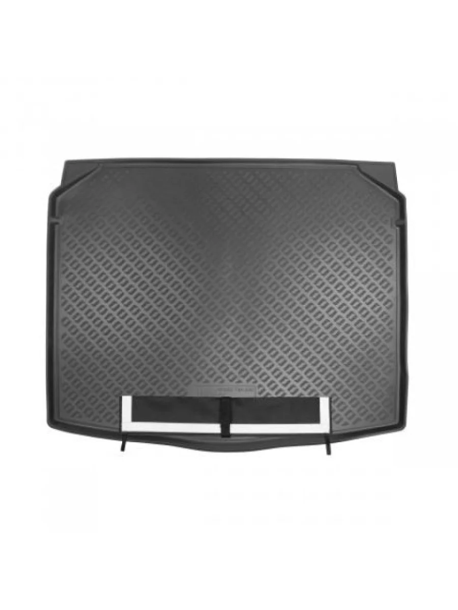 Коврик в багажное отделение с текстильным фартуком (сидения VarioFlex) Norplast Unidec Skoda Karoq NU7 дорестайлинг (2017-2021) (черный)  в Самаре Самарской области