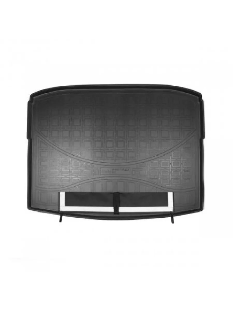 Коврик в багажное отделение с текстильным фартуком (монопривод с органайзером) Norplast Unidec Skoda Karoq NU7 дорестайлинг (2017-2021) (черный)  в Воронеже Воронежской области