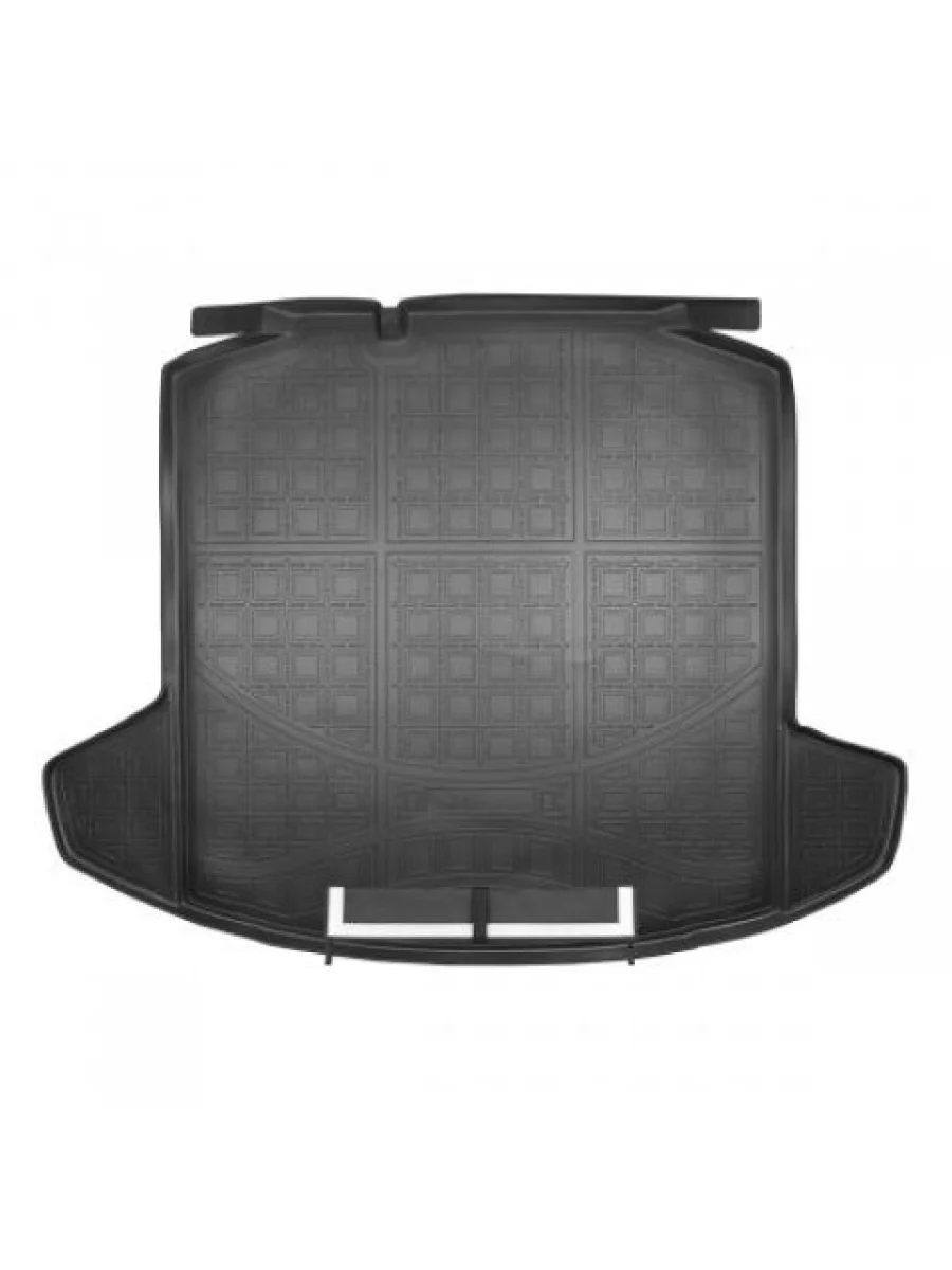 Коврик в багажное отделение с текстильным фартуком (без ушей) Norplast Unidec Skoda Rapid MK2 хэтчбэк 5 дв. рестайлинг (2019-2024) (черный)  в Керчи Республика Крым