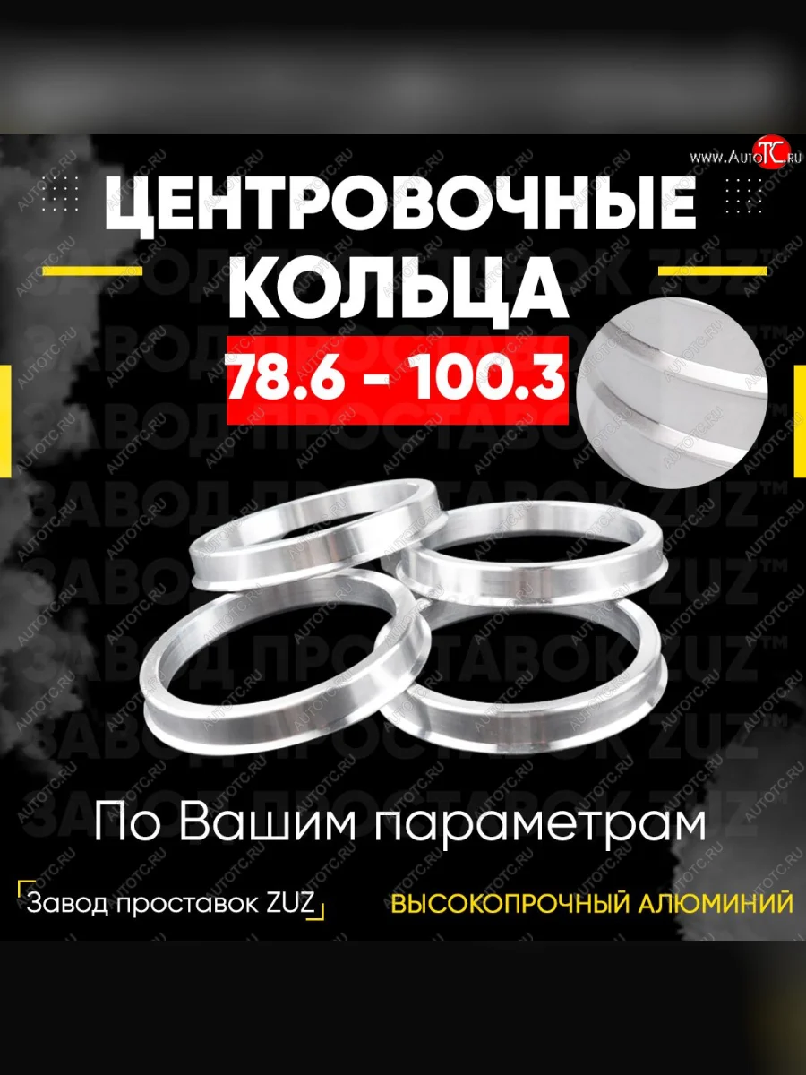 Центровочные кольца для дисков 78.6 - 100.3 (алюминиевые) 4шт. переходные центрирующие проставочные супинаторы на ступицу ЗАВОД ПРОСТАВОК ZUZ 78.6 - 100.3  в Самаре Самарской области