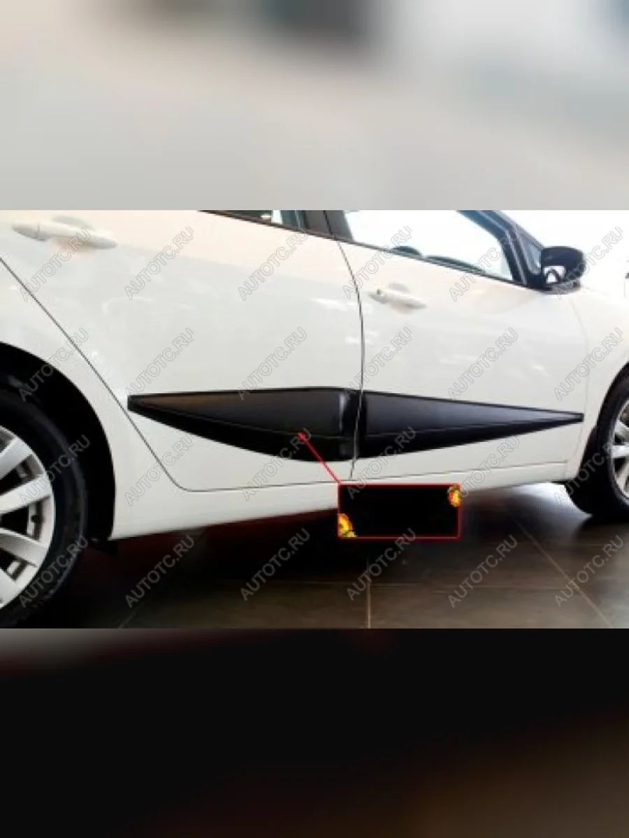 Передний правый молдинг на двери широкий Русская Артель KIA Cerato 3 YD рестайлинг седан (2016-2019) (шагрень)  в Керчи Республика Крым