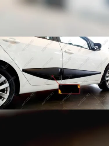 Передний левый молдинг на двери широкий Русская Артель (глянец под покраску) KIA Cerato  3 YD (2013-2016) дорестайлинг седан