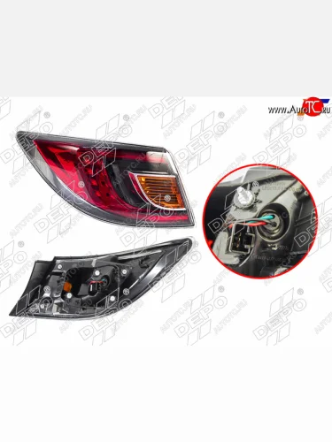 Фонарь задний Mazda 6 07-10  Atenza 07-09 (Слева 5D HBK4D SED) DEPO 216-1973L-UE