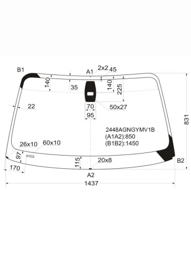 Стекло лобовое (Датчик дождя) BMW 1-Series 04-13 FUYAO 2448AGNGYMV1B