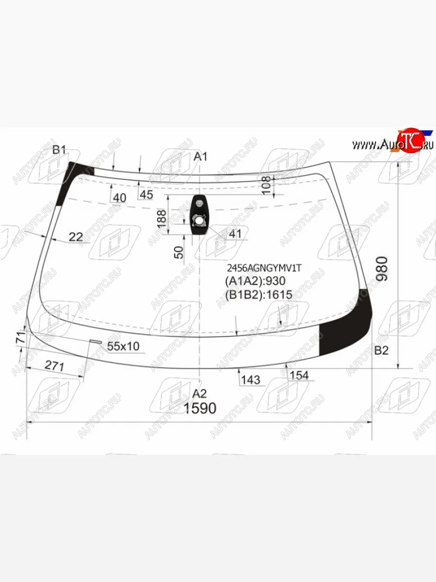 Стекло лобовое (датчик дождя) FUYAO BMW X6 E71 рестайлинг (2012-2014) (зеленое)  в Самаре Самарской области