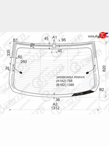 Стекло заднее (Цвет зеленый Обогрев Антенна 4D SED) BMW 5-Series 13-17 XYG 2459BGNSA RW/H/X