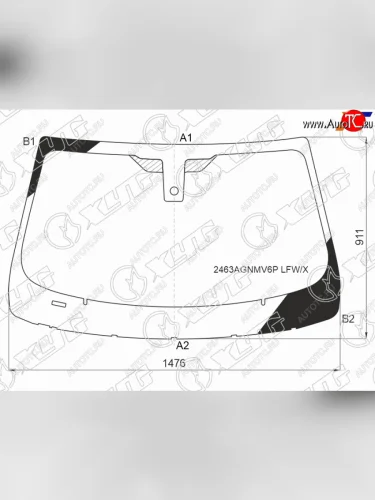 Стекло лобовое (датчик дождя) XYG (зеленое) BMW 6 серия  F13 (2015-2018) рестайлинг, купе