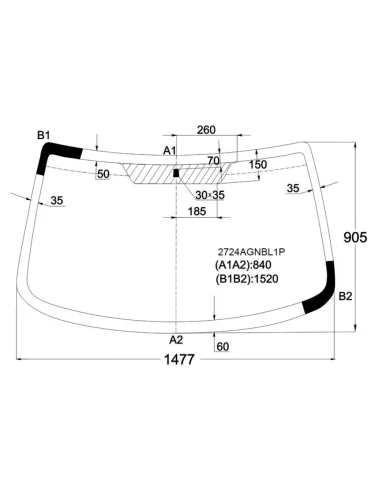 Стекло лобовое Citroen Berlingo 96-12  Peugeot Partner 96-12  Partner Tepee 02-08 FUYAO 2724AGNBL1P