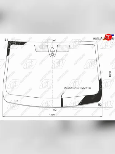 Стекло лобовое (обогрев щеток, камера, датчик дождя, молдинг) FUYAO (зеленое) CITROEN Jumpy (2016-2022)