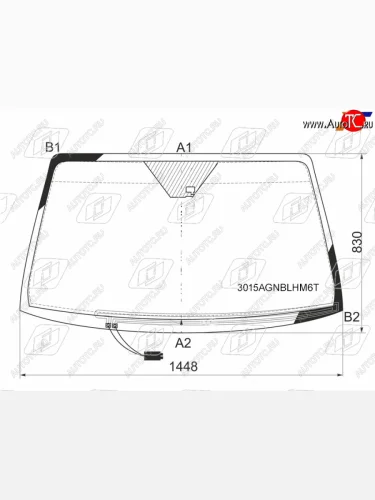 Стекло лобовое (обогрев щеток, датчик дождя) FUYAO (зеленое) SSANGYONG Rexton Y250 (2006-2012)