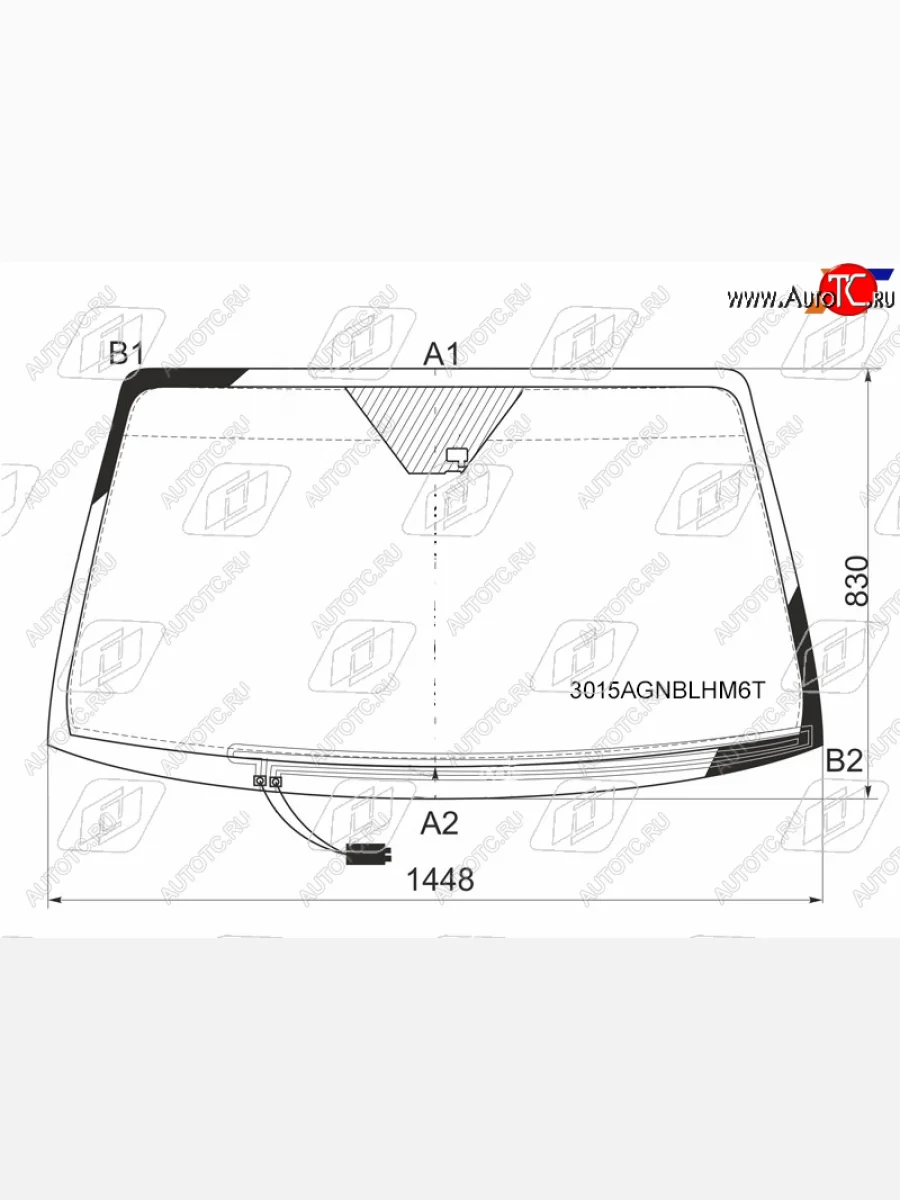 Стекло лобовое (обогрев щеток, датчик дождя) FUYAO SSANGYONG Rexton Y250 (2006-2012) (зеленое)  с доставкой в г. Пермь