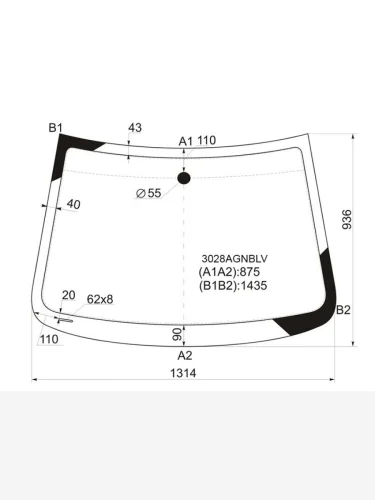 Стекло лобовое с обогревом щеток DAEWOO MATIZ III CREATIVE 09-11CHEVROLET SPARK 10-                 FUYAO 3028AGNBLHV