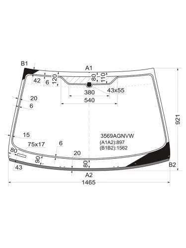Стекло лобовое (Молдинг) Ford Mondeo 07-15 FUYAO 3569AGNVW