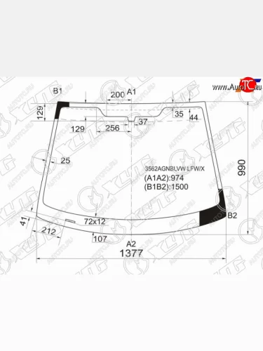 Стекло лобовое Ford Fiesta 02-08 XYG 3562AGNBLVW LFW/X